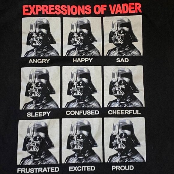 Star Wars Mad Engine Expressions Of Vader Black T-Shirt Size Medium - Picture 5 of 6